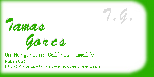 tamas gorcs business card